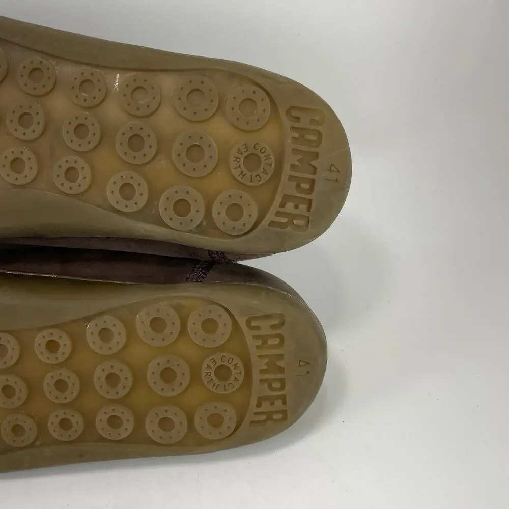 Camper Peu Cami Nubuck Leather Barefoot Sneakers Dark Brown Mens Size 8, EU 41